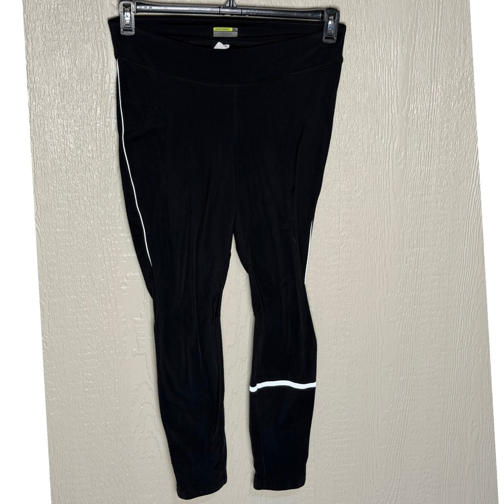 Novara Black Cycling Tights Reflective Ankle Zip Leggings XL RN